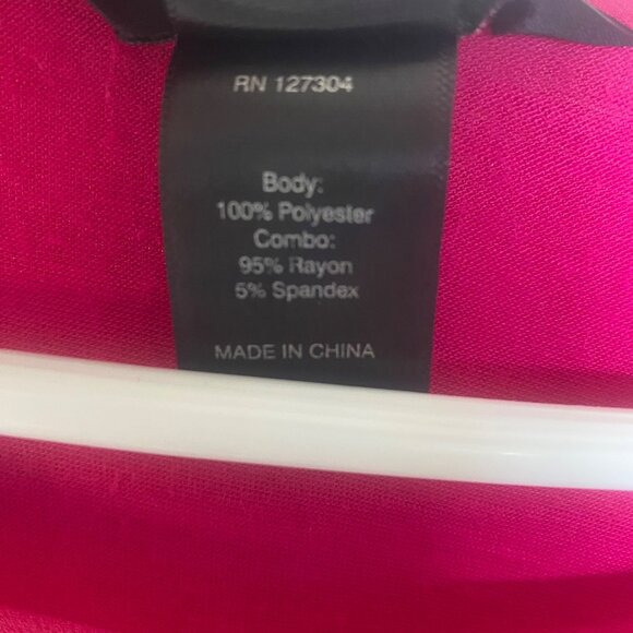 Ali Miles Semi Sheer Tunic Top Womens XL Fuchsia Embellished Long Sleeve Lightw - Picture 4 of 9